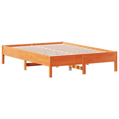 vidaXL Cadre de lit sans matelas cire marron 140x190cm bois pin massif