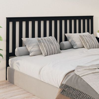 vidaXL Tête de lit Noir 206x6x101 cm Bois massif de pin