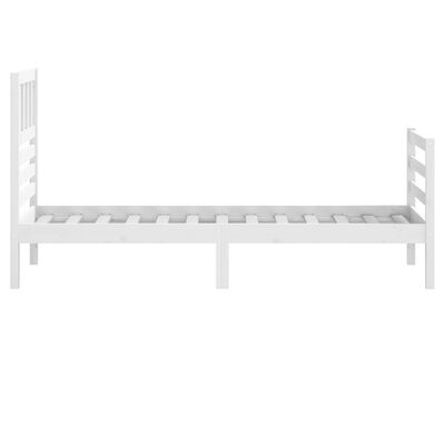 vidaXL Cadre de lit sans matelas blanc 75x190 cm bois massif