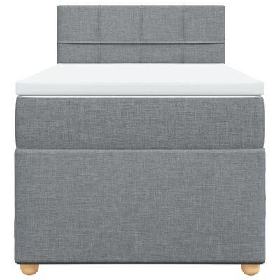 vidaXL Sommier à lattes de lit avec matelas Gris clair 90x200 cm Tissu