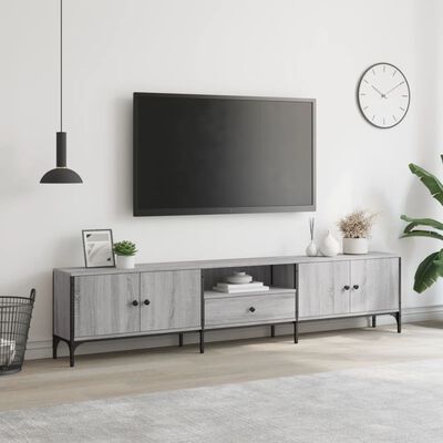 vidaXL Meuble TV à tiroir sonoma gris 200x25x44 cm bois d'ingénierie