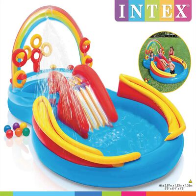 Intex Piscine gonflable Rainbow Ring Play Center 297x193x135cm 57453NP