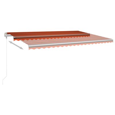 vidaXL Auvent manuel rétractable avec poteaux 5x3 m Orange et marron