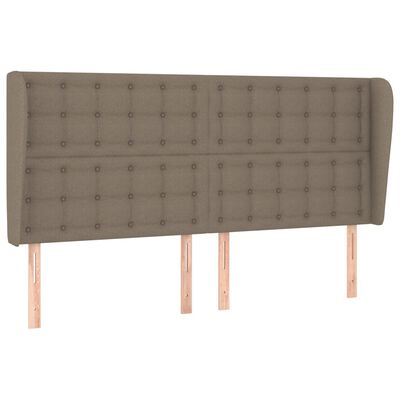 vidaXL Tête de lit avec oreilles Taupe 203x23x118/128 cm Tissu