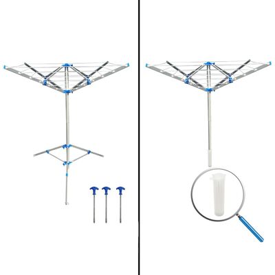 ProPlus Séchoir à linge rotatif avec pied Gris Métal