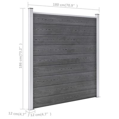 vidaXL Clôture de jardin WPC 1045x186 cm Gris