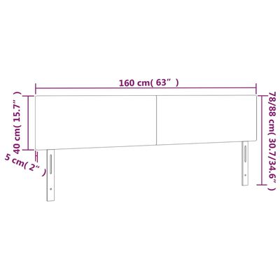 vidaXL Tête de lit à LED Cappuccino 160x5x78/88 cm Similicuir