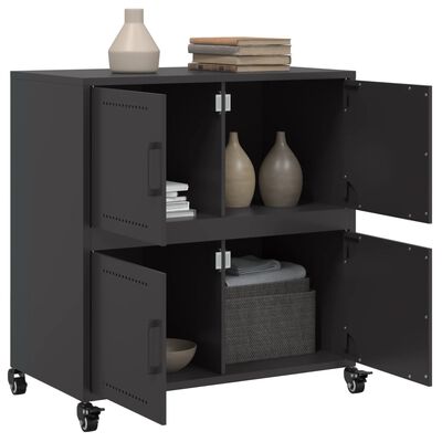 vidaXL Buffet noir 68x39x72 cm acier