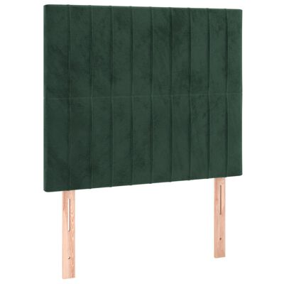 vidaXL Tête de lit à LED Vert foncé 100x5x118/128 cm Velours