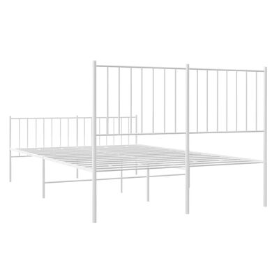 vidaXL Cadre de lit métal sans matelas et pied de lit blanc 120x190 cm