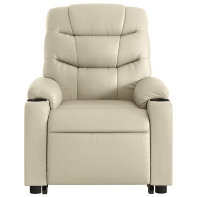 vidaXL Fauteuil inclinable Crème Similicuir