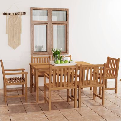 vidaXL Ensemble à manger de jardin 7 pcs Bois de teck solide