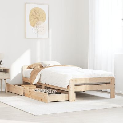 vidaXL Cadre de lit sans matelas 75x190 cm bois de pin massif