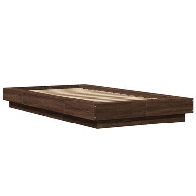 vidaXL Cadre de lit chêne marron 75x190 cm bois d'ingénierie