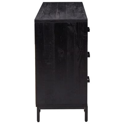 vidaXL Buffet Noir 110x35x70 cm Bois de pin massif