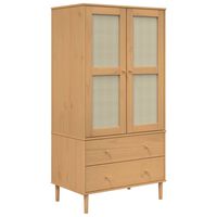 vidaXL Garde-robe SENJA aspect rotin marron bois massif de pin