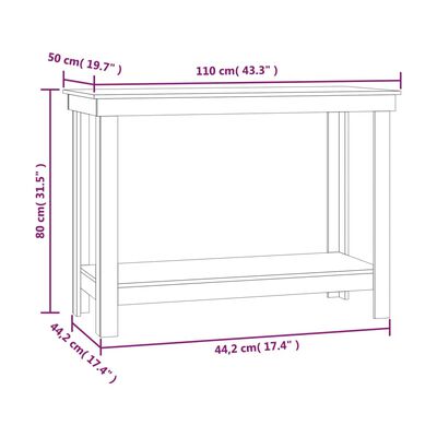 vidaXL Banc de travail 110x50x80 cm Bois de pin massif