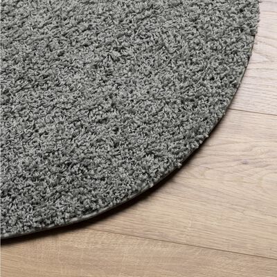 vidaXL Tapis shaggy PAMPLONA poils longs moderne vert Ø 80 cm