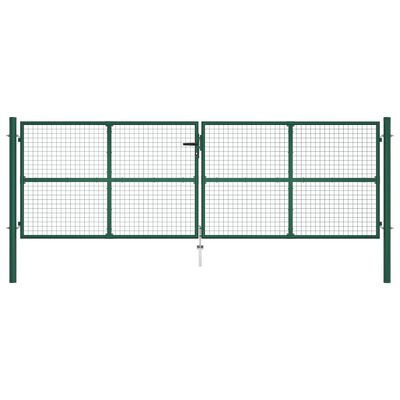 vidaXL Portail en treillis de jardin acier 390x125 cm vert