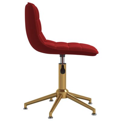 vidaXL Chaises pivotantes à manger lot de 2 Rouge bordeaux Velours