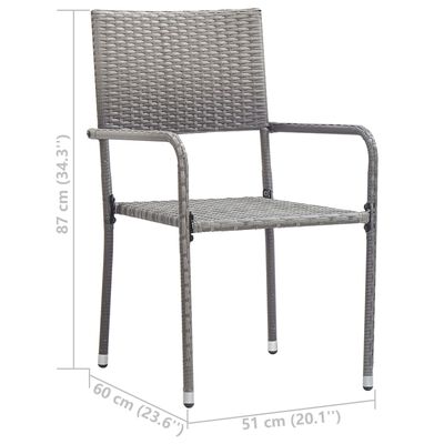 vidaXL Ensemble de salle à manger de jardin 3 pcs Gris