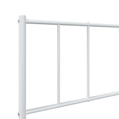 vidaXL Cadre de lit métal sans matelas et pied de lit blanc 107x203 cm