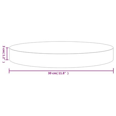 vidaXL Dessus de table rond noir Ø30x3 cm bois de pin massif