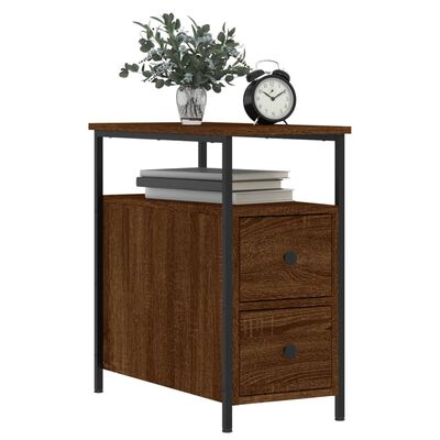 vidaXL Table de chevet chêne marron 30x60x60 cm bois d'ingénierie