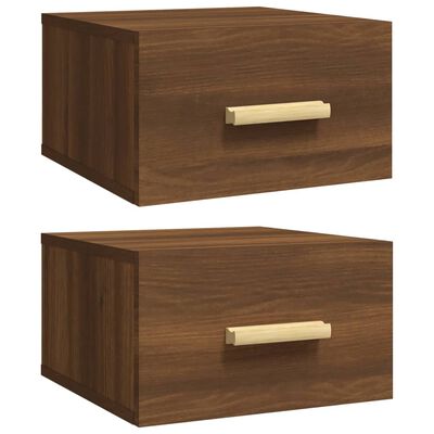 vidaXL Tables de chevet murales 2 pcs chêne marron 35x35x20 cm