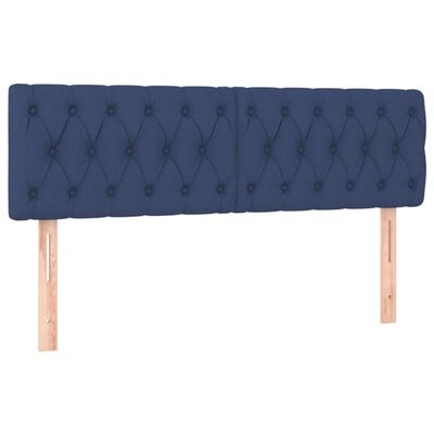 vidaXL Têtes de lit 2 pcs Bleu 80x7x78/88 cm Tissu