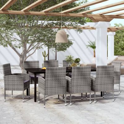 vidaXL Ensemble à manger de jardin 9 pcs Anthracite