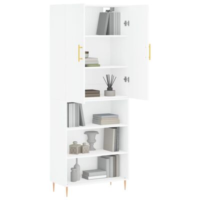 vidaXL Buffet haut Blanc 69,5x34x180 cm Bois d'ingénierie