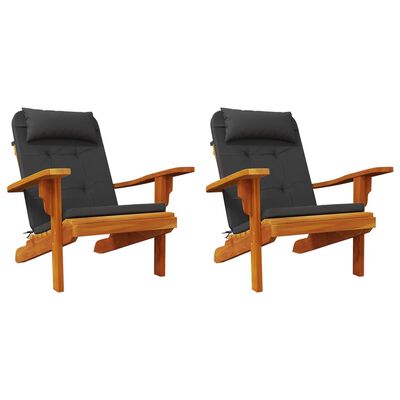 vidaXL Coussins de chaise adirondack lot de 2 noir tissu oxford