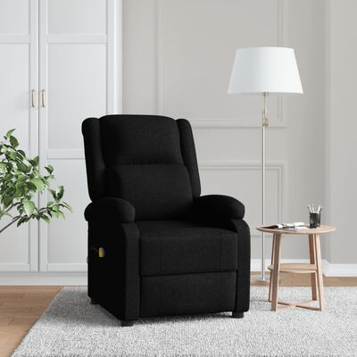 vidaXL Fauteuil de massage Noir Tissu