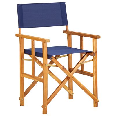 vidaXL Chaises de metteur en scène lot de 2 Bois massif d'acacia bleu