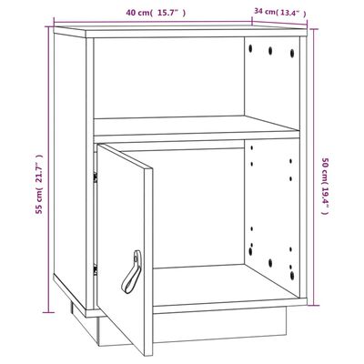 vidaXL Tables de chevet 2 pcs Blanc 40x34x55 cm Bois de pin massif