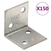 vidaXL Équerres de fixation 150 pcs 2 mm 30x25x30 mm acier galvanisé