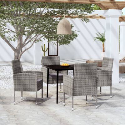 vidaXL Ensemble à manger de jardin 5 pcs Anthracite