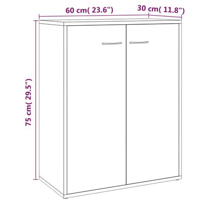 vidaXL Buffet Sonoma gris 60x30x75 cm Bois d'ingénierie