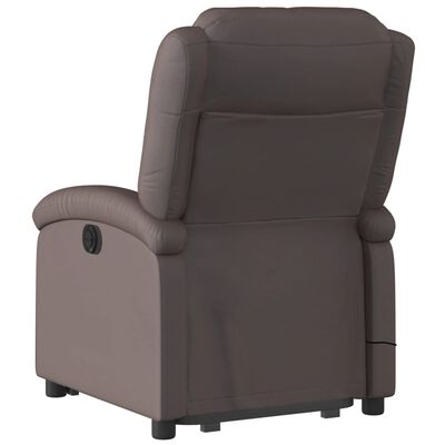 vidaXL Fauteuil inclinable de massage marron foncé cuir véritable