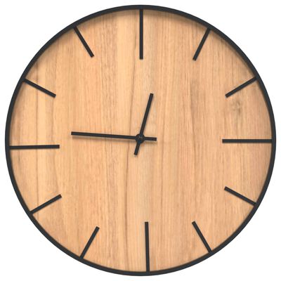 vidaXL Horloge murale marron Ø39 cm fer et bois d'ingénierie