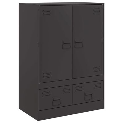 vidaXL Buffet haut noir 67x39x95 cm acier