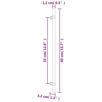 vidaXL Poignées d'armoire 10 pcs bronze 320 mm acier inoxydable