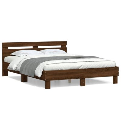 vidaXL Cadre de lit sans matelas chêne marron 140x200 cm