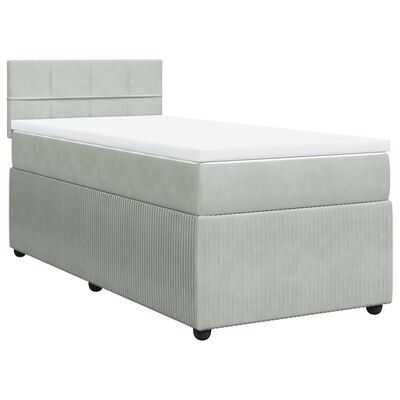 vidaXL Sommier à lattes de lit et matelas Gris clair 100x200cm Velours