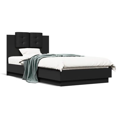 vidaXL Cadre de lit sans matelas noir 75x190 cm