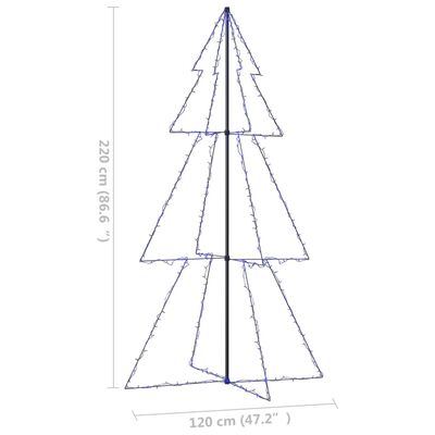 vidaXL Arbre de Noël cône 300 LED d'intérieur/d'extérieur 120x220 cm