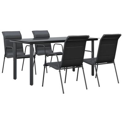 vidaXL Ensemble à manger de jardin 5 pcs noir textilène et acier