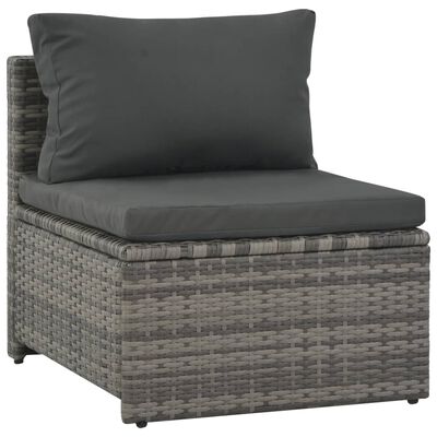 vidaXL Salon de jardin avec coussins 6 pcs Résine tressée Gris