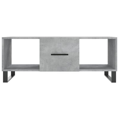 vidaXL Table basse gris béton 102x50x40 cm bois d'ingénierie